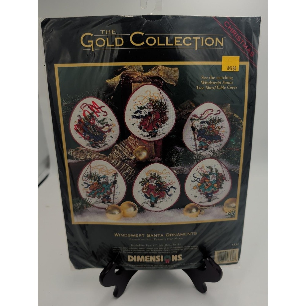 Dimensions Gold Collection Windswept Santa Ornament Counted Cross Stitch Kit